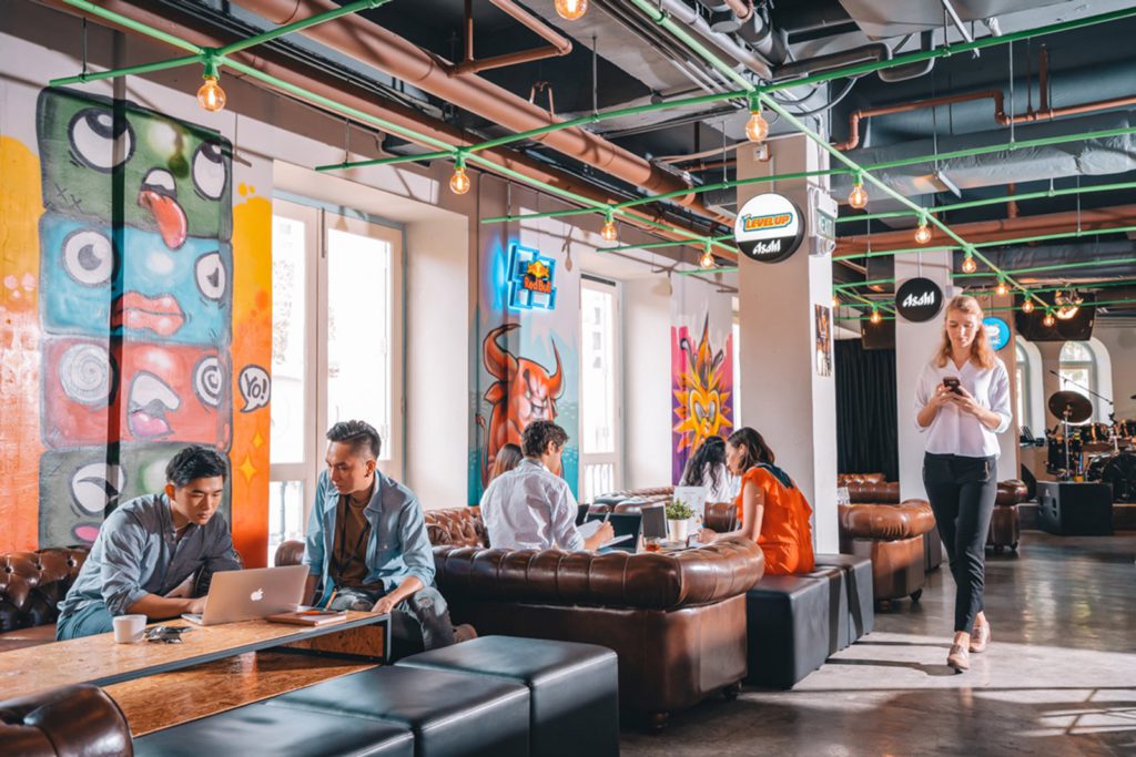 common areas at a coworking space