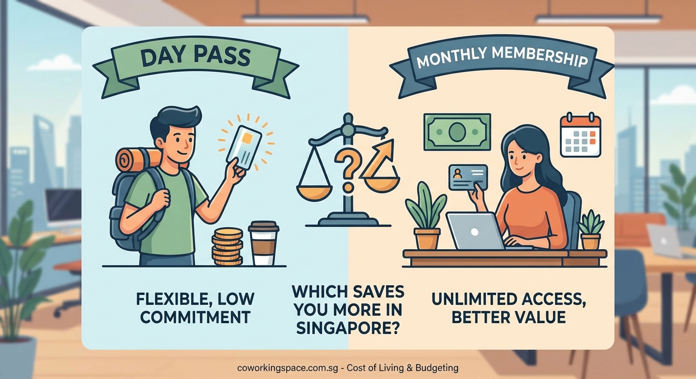 Day Pass vs Monthly Membership: Which Coworking Option Saves You More Money in Singapore? - Illustration 2