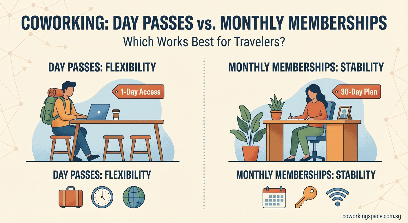 Coworking Day Passes vs Monthly Memberships: Which Works Best for Travelers? — 2