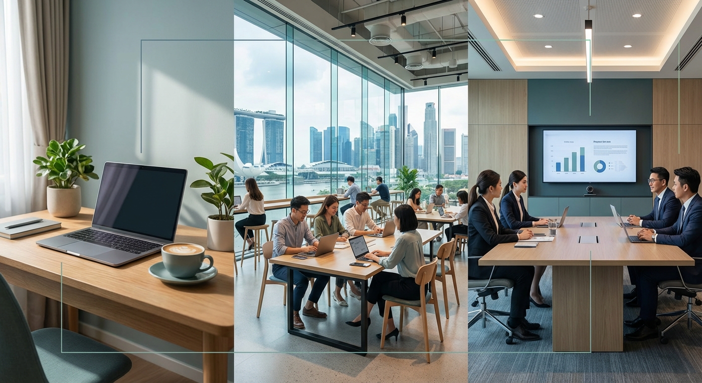 Hybrid Workspace Memberships: Mixing Home, Coworking, and Client Sites in Singapore
