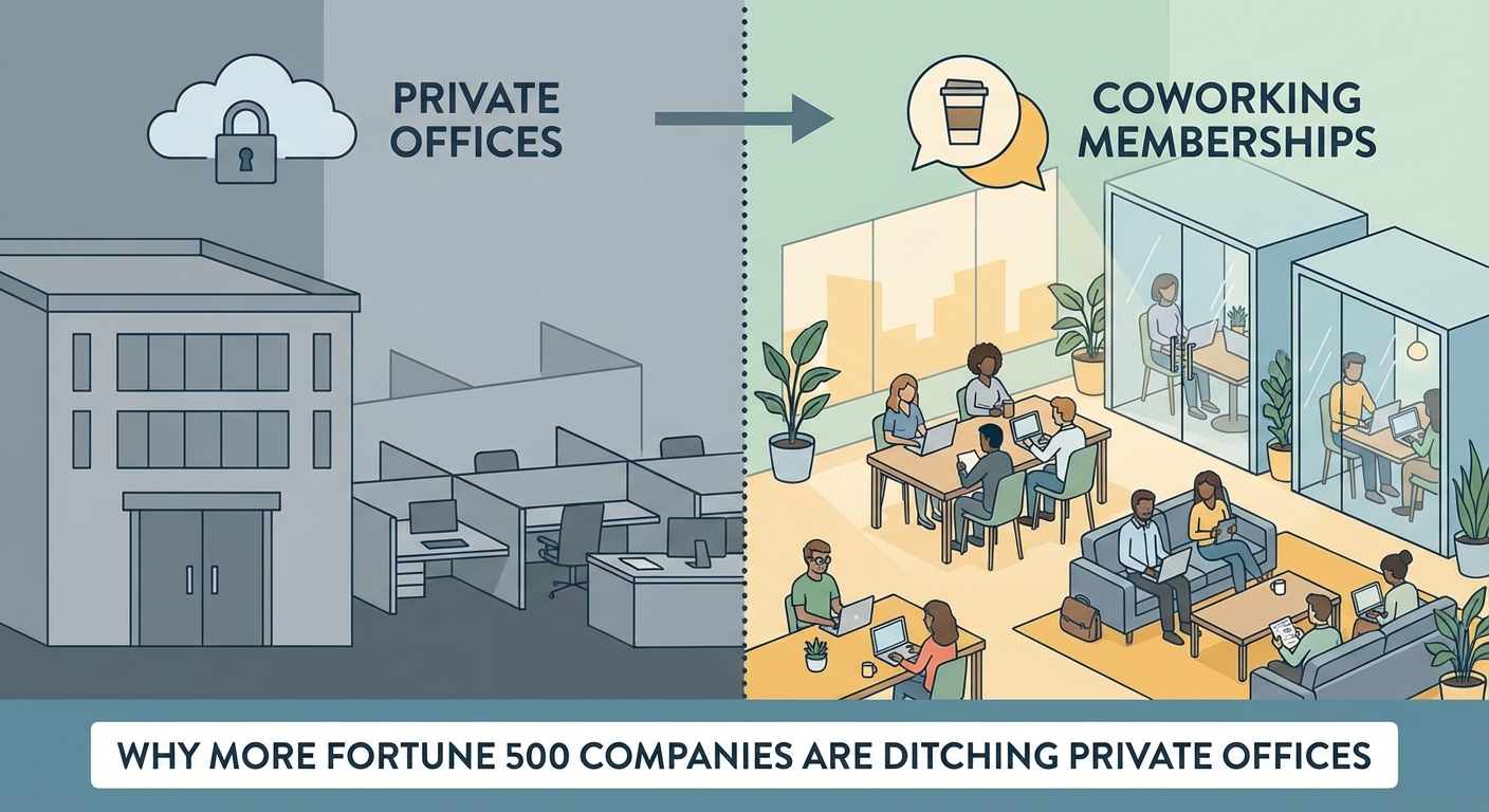 Why More Fortune 500 Companies Are Ditching Private Offices for Coworking Memberships — 1